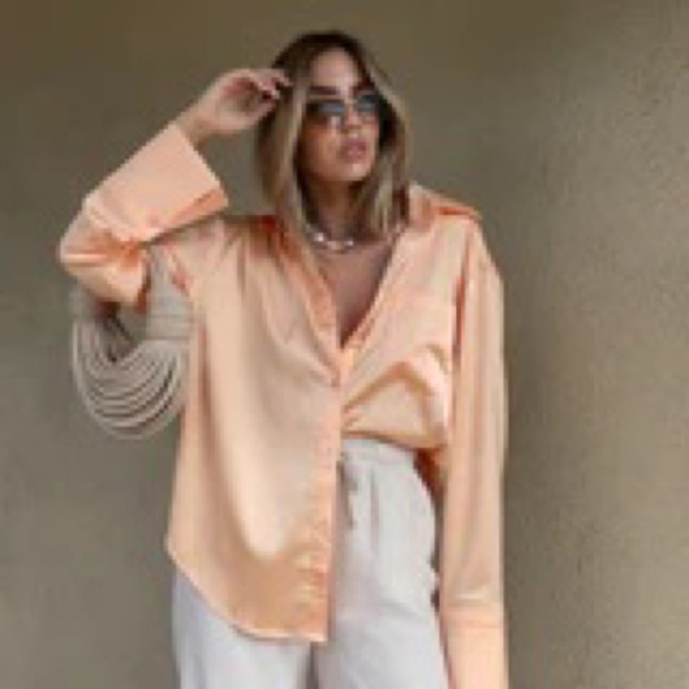 NWOT Boutique Orange Button Up